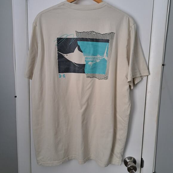 Under Armour Marlin Tan Men's XXL Fishing  Outdoor Boating T-Shirt - Picture 4 of 5
